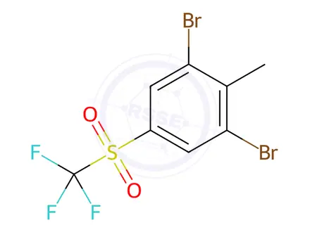 Chemical structure of 2,6-Dibromo-4-(trifluoromethylsulfonyl)toluene