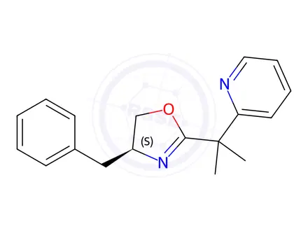 Chemical structure of (S)-4-Benzyl-2-(2-(pyridin-2-yl)propan-2-yl)-4,5-dihydrooxazole