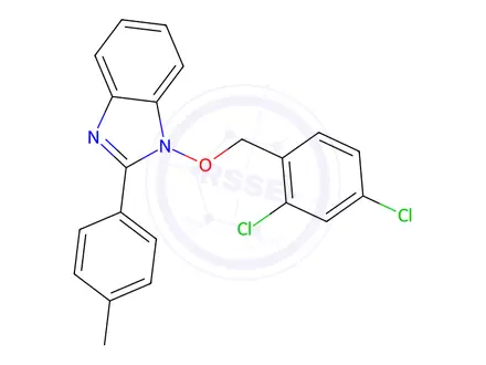 Chemical structure of 1-[(2,4-Dichlorophenyl)methoxy]-2-(4-methylphenyl)-1H-1,3-benzodiazole