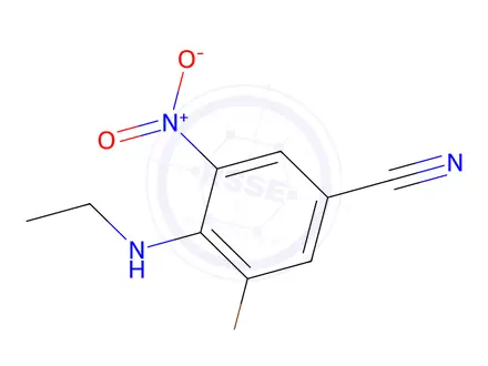 Chemical structure of 3-Bromo-4-(ethylamino)-5-nitrobenzonitrile