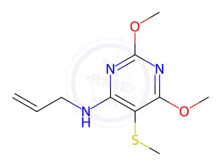 Chemical structure of N-Allyl-2,6-dimethoxy-5-(methylthio)pyrimidin-4-amine