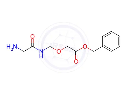 Chemical structure of Acetic acid, 2-[[(2-aminoacetyl)amino]methoxy]-, phenylmethyl ester