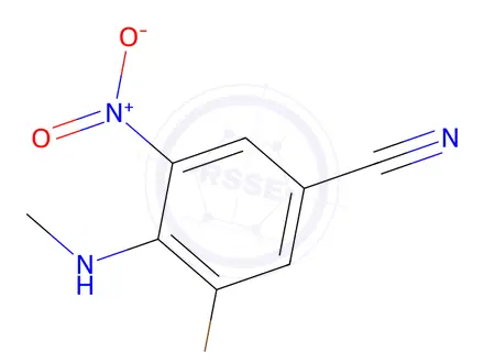Chemical structure of 3-Bromo-4-(methylamino)-5-nitrobenzonitrile