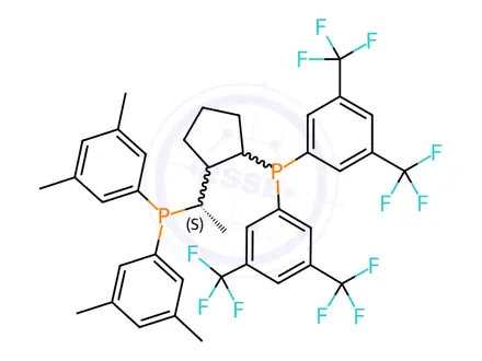 Chemical structure of (S)-1-[(R)-2-[BIS[3,5-BIS(TRIFLUOROMETHYL)PHENYL]PHOSPHINO]-FERROCENYL]ETHYLDI(3,5-XYLYL)PHOSPHINE