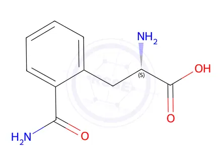 Chemical structure of (S)-2-amino-3-(2-carbamoylphenyl)propanoic acid