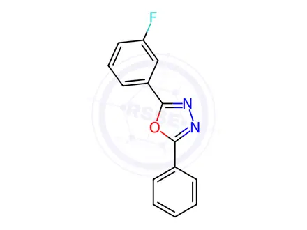 Chemical structure of 2-(3-fluorophenyl)-5-phenyl-1,3,4-oxadiazole