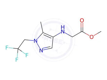 Chemical structure of methyl N-[5-methyl-1-(2,2,2-trifluoroethyl)-1H-pyrazol-4-yl]glycinate
