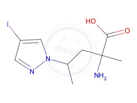 Chemical structure of 2-Amino-4-(4-iodo-1h-pyrazol-1-yl)-2-methylpentanoic acid