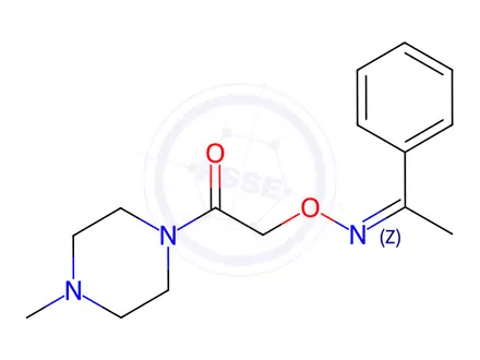 Chemical structure of Acetophenone O-[(4-methylpiperazino)carbonylmethyl]oxime