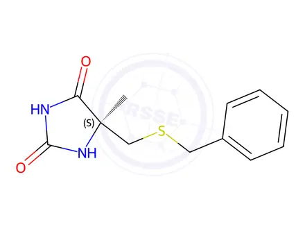 Chemical structure of (S)-5-((benzylthio)Methyl)-5-MethyliMidazolidine-2,4-dione