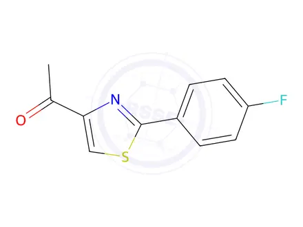 Chemical structure of 1-(2-(4-Fluorophenyl)thiazol-4-yl)ethan-1-one