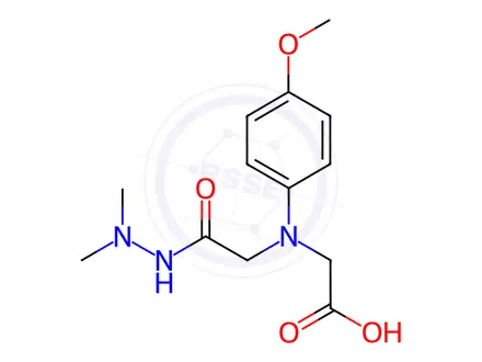 Chemical structure of [[2-(2,2-Dimethylhydrazino)-2-oxoethyl]-(4-methoxyphenyl)amino]acetic acid