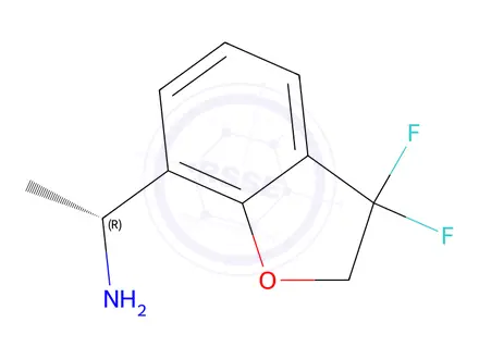 Chemical structure of (R)-1-(3,3-difluoro-2,3-dihydrobenzofuran-7-yl)ethan-1-amine