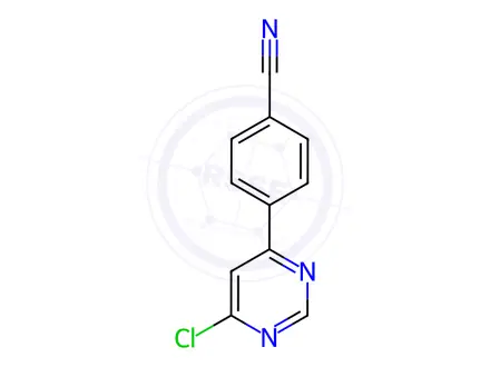 Chemical structure of Benzonitrile, 4-(6-chloro-4-pyrimidinyl)-