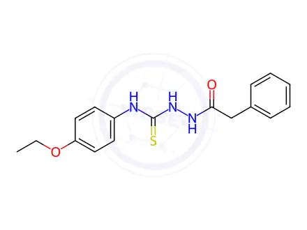 Chemical structure of N-(4-ethoxyphenyl)-2-(2-phenylacetyl)hydrazine-1-carbothioamide