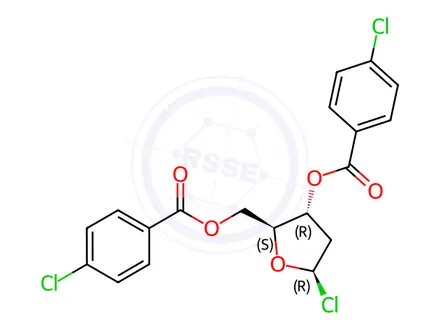 Chemical structure of (2R,3S,5R)-5-Chloro-2-(((4-Chlorobenzoyl)Oxy)Methyl)Te