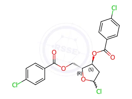 Chemical structure of 1-Chloro-3,5-di(4-chlorbenzoyl)-2-deoxy-D-ribose