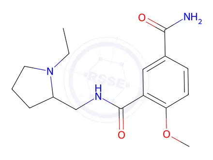 Chemical structure of 3-[(1-Ethyl-2-pyrrolidinyl)methylcarbamoyl]-4-methoxybenzamide