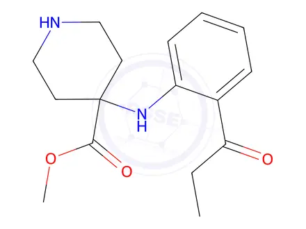 Chemical structure of Methyl 4-[[2-(1-oxopropyl)phenyl]amino]-4-piperidinecarboxylate