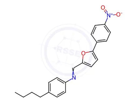 Chemical structure of 4-Butyl-N-((5-(4-nitrophenyl)furan-2-yl)methylene)aniline