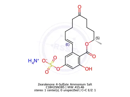 Chemical structure of Zearalenone 4-Sulfate Ammonium Salt