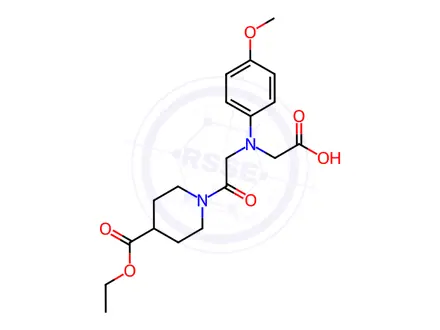 Chemical structure of [{2-[4-(Ethoxycarbonyl)piperidin-1-yl]-2-oxoethyl}(4-methoxyphenyl)amino]acetic acid