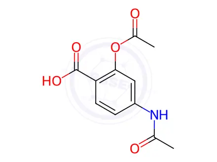 Chemical structure of 4-acetamido-2-acetoxybenzoic acid