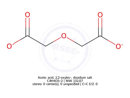 Chemical structure of Acetic acid, 2,2-oxybis-, disodium salt