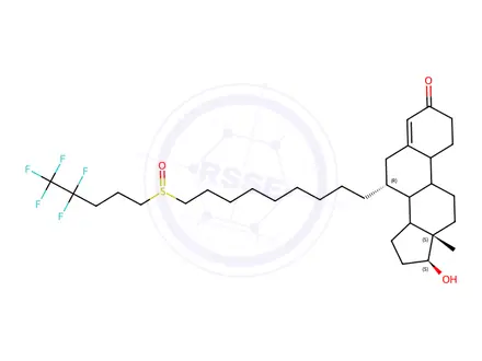 Chemical structure of 17-Hydroxy-7-[9-[(4,4,5,5,5-pentafluoropentyl)sulfinyl]nonyl]-,(7α,17β) estr-4-en-3-one