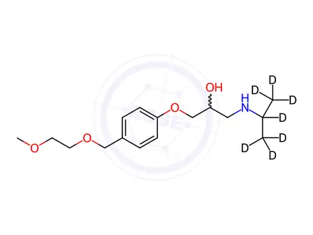 Chemical structure of O-Desisopropyl-O-methyl Bisoprolol-d7 Hemifumarate