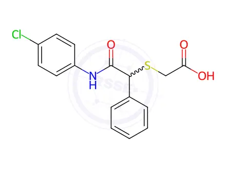 Chemical structure of 2-{[2-(4-chloroanilino)-2-oxo-1-phenylethyl]sulfanyl}acetic acid