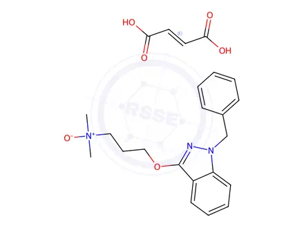 Chemical structure of 3-((1-Benzyl-1H-indazol-3-yl)oxy)-N,N-dimethylpropan-1-amine oxide maleate