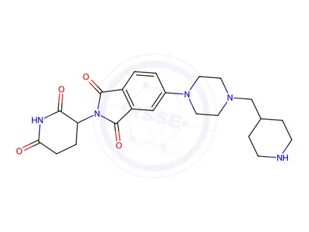 Chemical structure of 1H-Isoindole-1,3(2H)-dione, 2-(2,6-dioxo-3-piperidinyl)-5-[4-(4-piperidinylmethyl)-1-piperazinyl]-