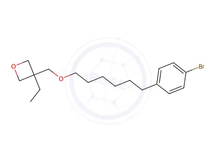 Chemical structure of 3-(((6-(4-Bromophenyl)hexyl)oxy)methyl)-3-ethyloxetane