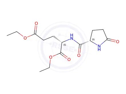 Chemical structure of (S)-diethyl 2-((S)-5-oxopyrrolidine-2-carboxamido)pentanedioate