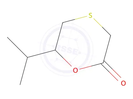 Chemical structure of 1,4-Oxathian-2-one,6-(1-methylethyl)-(9CI)