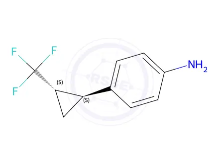 Chemical structure of 4-((1R,2R)-2-(trifluoromethyl)cyclopropyl)aniline