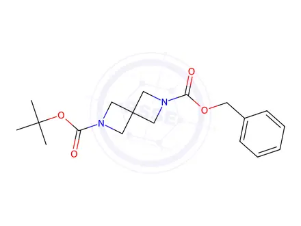 Chemical structure of 2-Benzyl 6-tert-butyl 2,6-diazaspiro[3.3]heptane-2,6-dicarboxylate