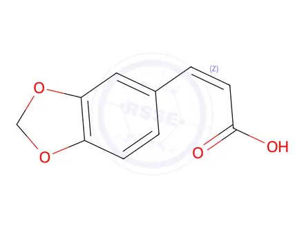 Chemical structure of 2-Propenoic acid, 3-(1,3-benzodioxol-5-yl)-, (2Z)-