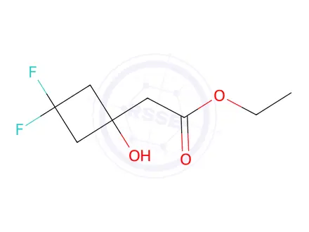 Chemical structure of Ethyl 2-(3,3-difluoro-1-hydroxycyclobutyl)acetate