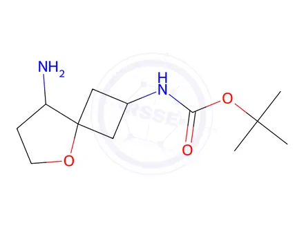 Chemical structure of Tert-butyl (8-amino-5-oxaspiro[3.4]Octan-2-yl)carbamate