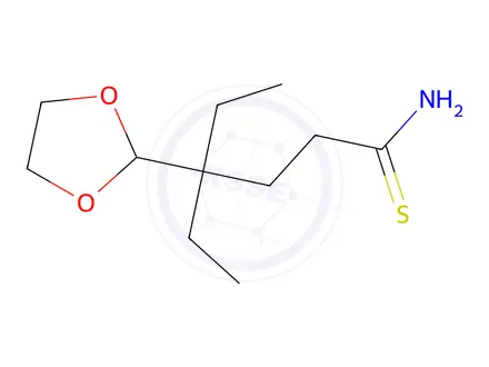 Chemical structure of 4-(1,3-Dioxolan-2-yl)-4-ethylhexanethioamide