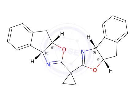 Chemical structure of (3aR,​3'aR,​8aS,​8'a'S)​-2,​2'-​Cyclopropylidenebis[​3a,​8a-​dihydro-8H-​Indeno[1,​2-​d]​oxazole]