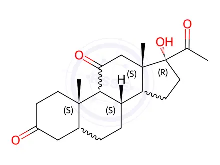 Chemical structure of 17-Hydroxy-5β-pregnane-3,11,20-trione