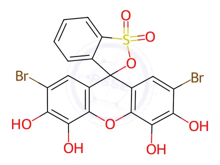 Chemical structure of Bromopyrogallol Red AR