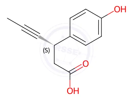 Chemical structure of (3S)-3-(4-Hydroxyphenyl)-4-hexynoic Acid