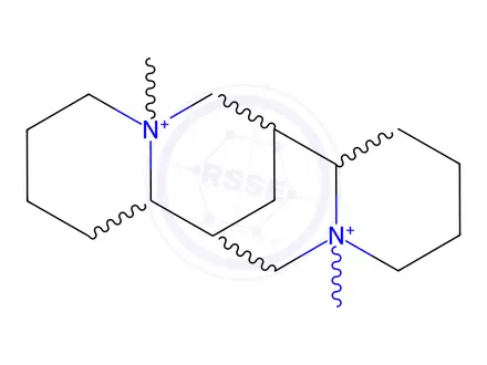 Chemical structure of [7S-(7alpha,7aalpha,14alpha,14abeta)]-dodecahydro-5,12-dimethyl-7,14-methano-2H,6H-dipyrido[1,2-a:1',2'-e][1,5]di(azocinium) diiodide