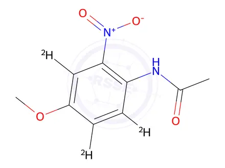 Chemical structure of N-(4-Methoxy-2-nitrophenyl-3,5,6-d3)acetamide