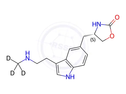 Chemical structure of Zolmitriptan Impurity 4-d3 (Zolmitriptan USP Related Compound A-d3) (Zolmitriptan EP Impurity G-d3) (N-Desmethyl Zolmitriptan-d3)