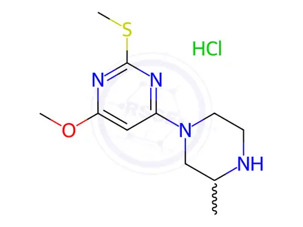 Chemical structure of 4-Methoxy-6-(3-Methyl-piperazin-1-yl)-2-Methylsulfanyl-pyriMidine hydrochloride